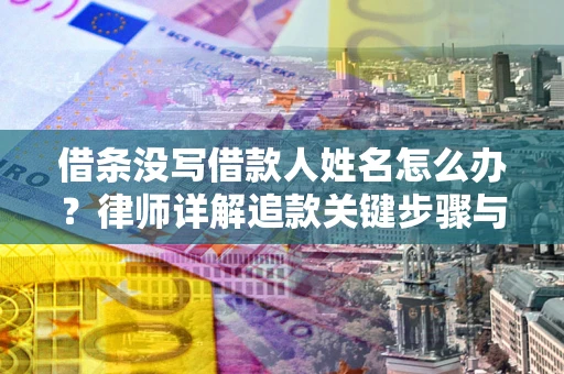 济南借条没写借款人姓名怎么办？律师详解追款关键步骤与证据链构建